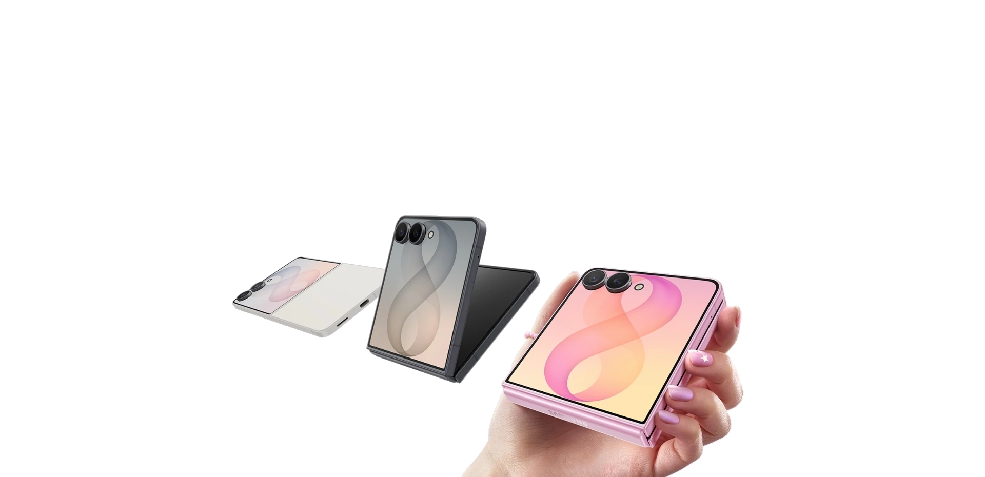 Три Galaxy Z Flip8 в разных цветах