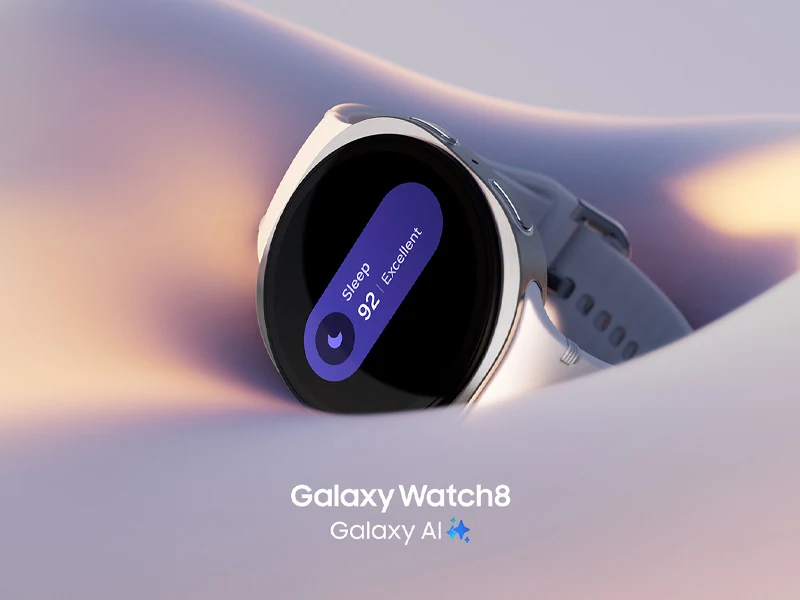 Galaxy Watch8 на пастельном фоне